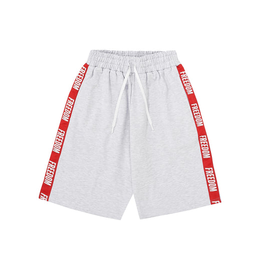 Freedom Lettering Bermuda Cotton Shorts (Melange)