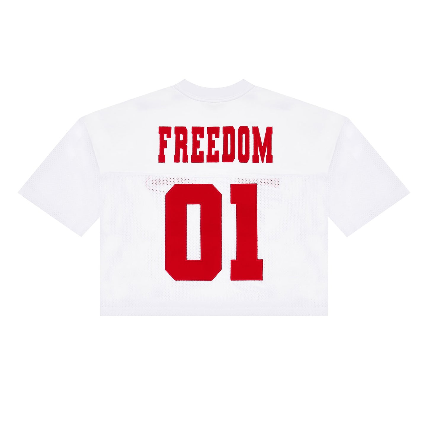 Womens Freedom Crop Rugby Jersey (White/Red)