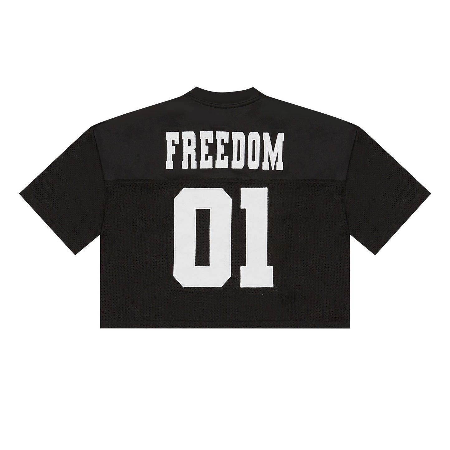 Womens Freedom Crop Rugby Jersey (Black/White)