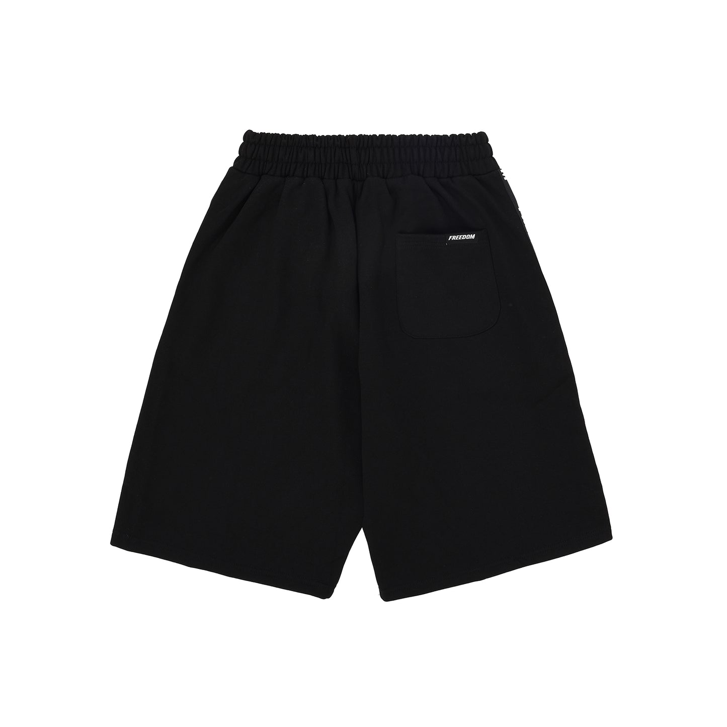 Freedom Lettering Bermuda Cotton Shorts (Black)