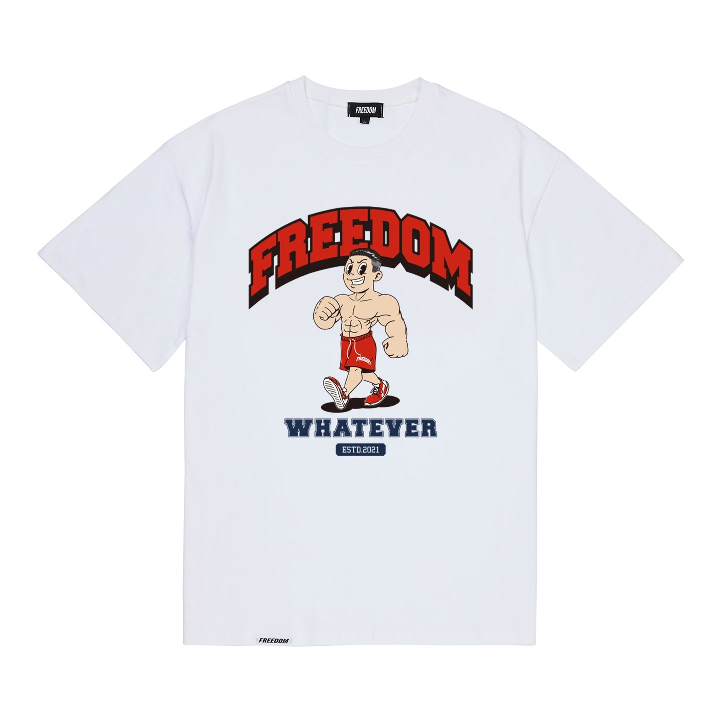 Freedom man printing T-shirt (white)