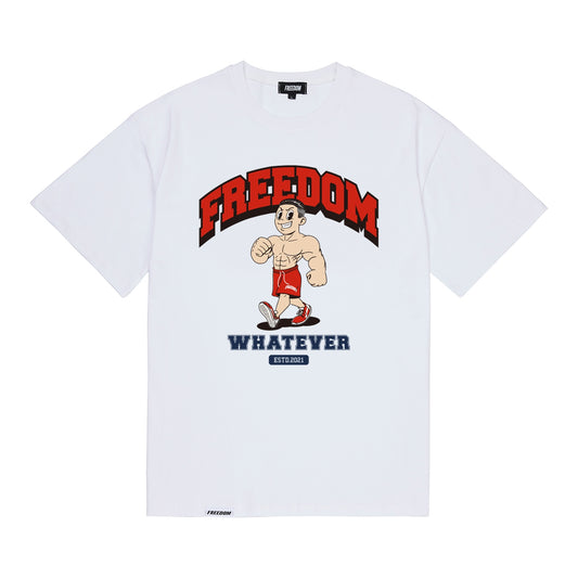 Freedom man printing T-shirt (white)