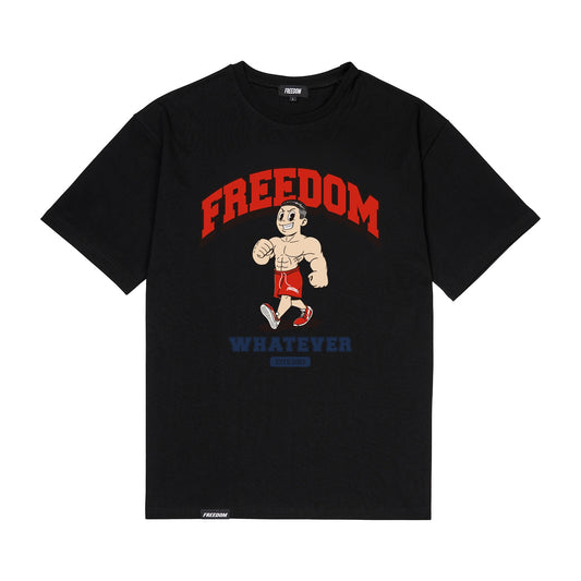 Freedom man printing T-shirt (black)