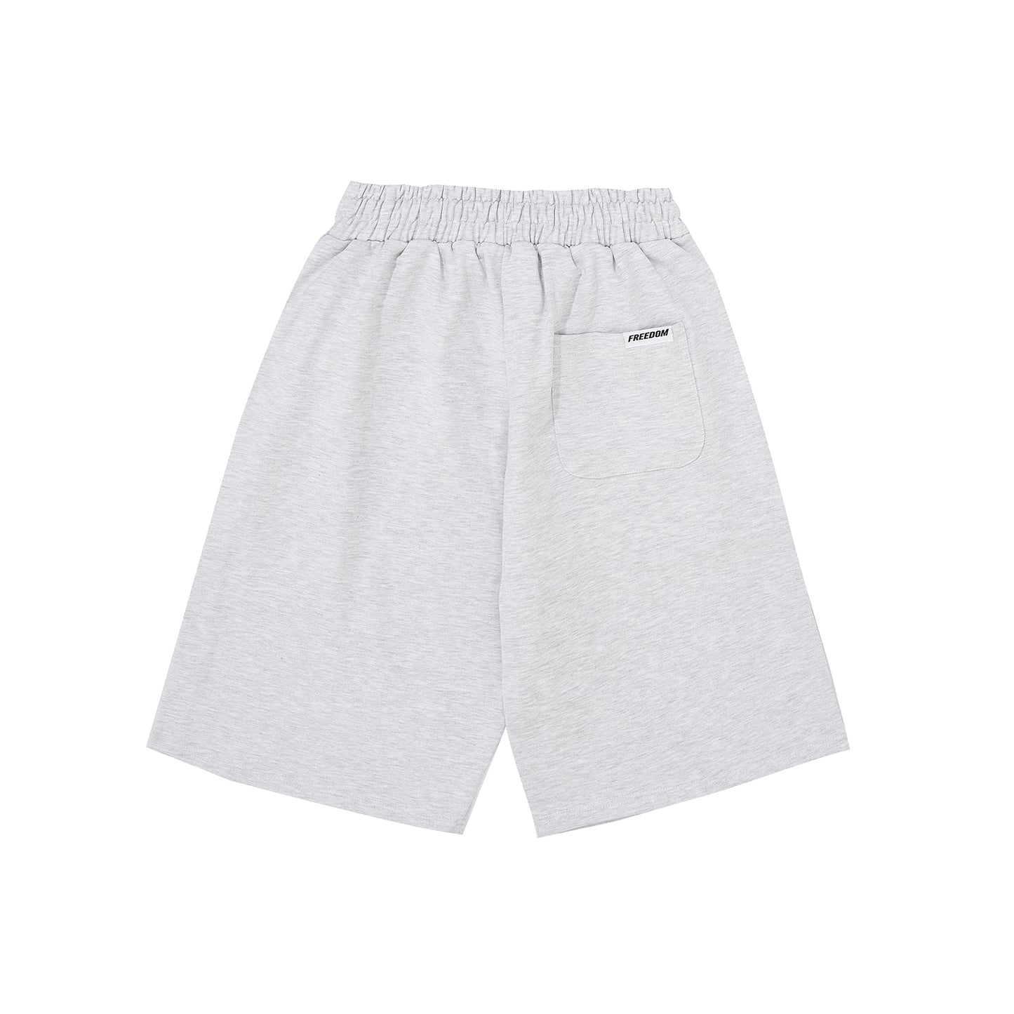 Freedom Lettering Bermuda Cotton Shorts (Melange)