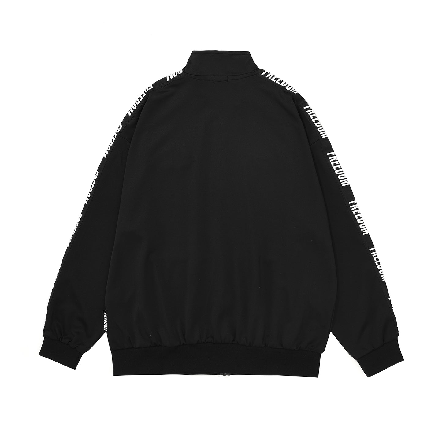 Freedom lettering jersey jacket (black/white)