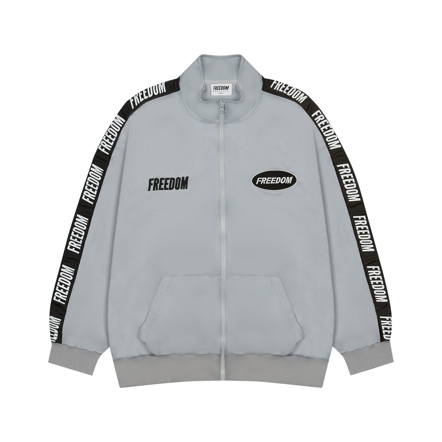 Freedom Lettering Jersey Jacket (Gray)