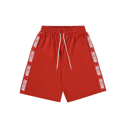 Freedom Lettering Bermuda Shorts (Red/White)