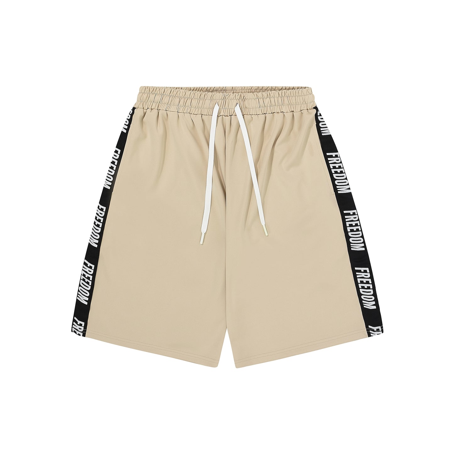 Freedom Lettering Bermuda Shorts (Cream/White)