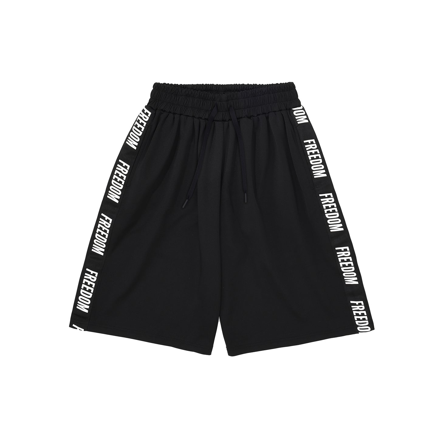 Freedom Lettering Bermuda Shorts (Black/White)