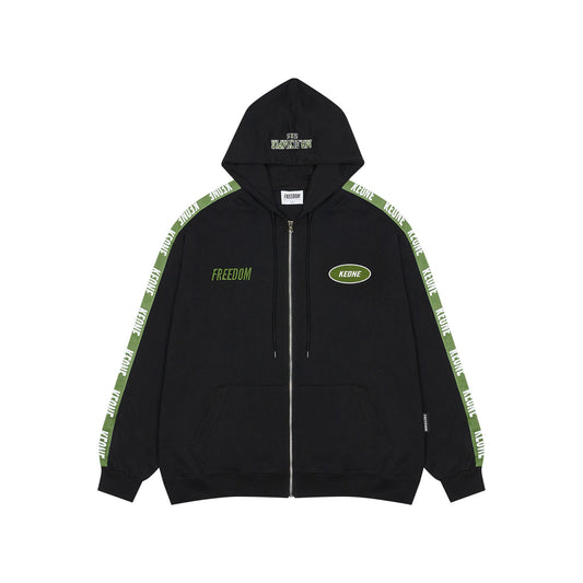 KEONE Lettering Hooded Zip-up (Black)