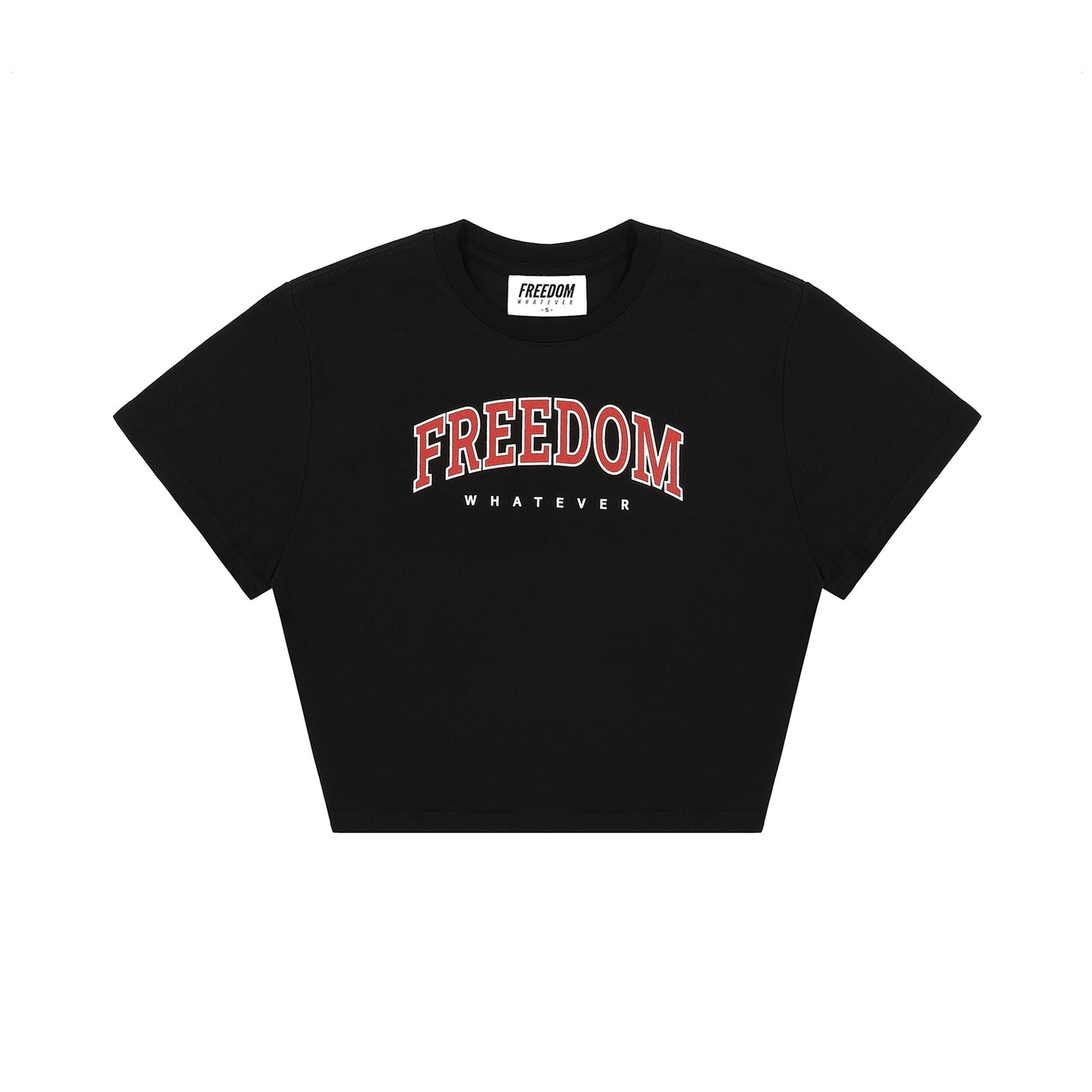 Freedom arch logo semiover fit crop T-shirt (black/red)