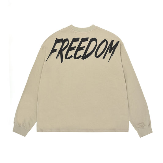 Freedom Back Printing Long Sleeve (Beige)