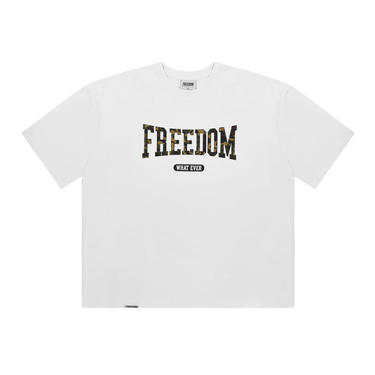 Freedom Camo Logo semiover fit T-shirt (white)